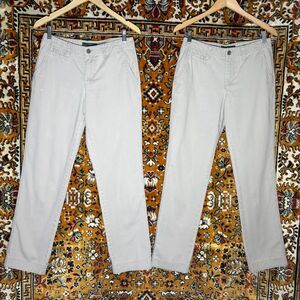 Bundle: 2 Lauren Ralph Lauren Newbury Chinos 100% Cotton Khaki sz 6 Uniform